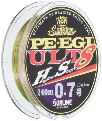 SUNLINE PE Line Saltimate PE Egi ULT HS8 240m 8 Pieces Light Green No. 0.6 4.5kg White, Pink,