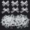 20Pcs/Set White Cute Lace Cutout Bows Patches Applique Wedding Dress Decoration Dly Sewing Accessories