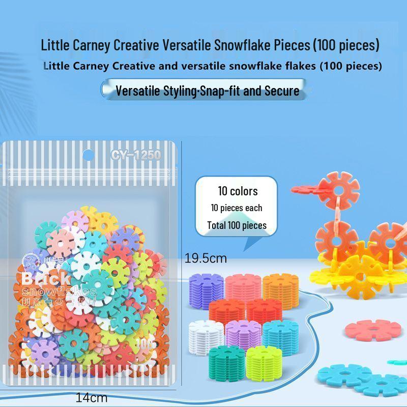 Snowflake Interlocking Building Blocks for Kids, Educational Assembly Puzzles, Ideal for Kindergarten Boys and Girls