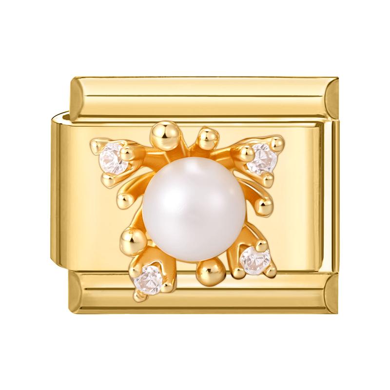 Gold Color Zircon Butterfly Moon Star Heart Italian Charm Link Fit 9mm Stainless Steel Bracelet Women Men DIY Making Gifts