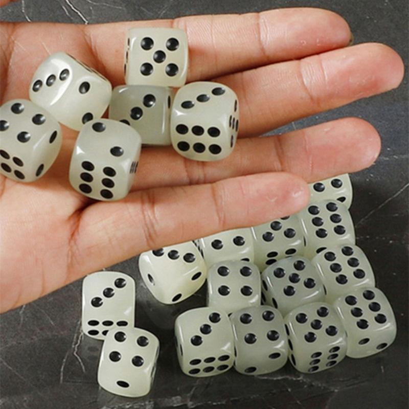 10Pcs Luminous-Dices Set Glow in The Dark Dices Set 14/16mm 6 Sided Dices Cubes
