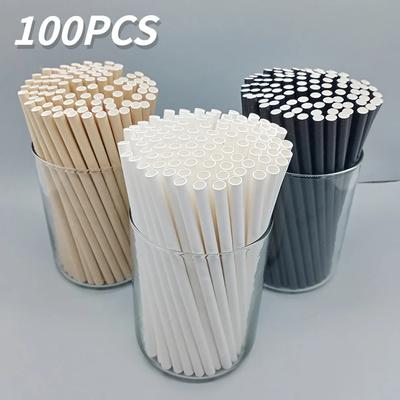 100 Stück Trinkhalme Papierstrohhalme 19,7 cm lang Einwegstrohhalme für Smoothies Becher Cocktails Milchshakes für Party Reisen