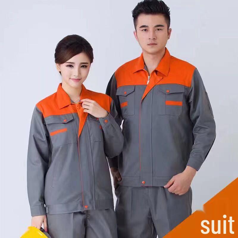 Pánská sada pracovního oblečení s dlouhým rukávem: Oblek pro autoopravy a svařování s potiskem loga pro jaro a podzim