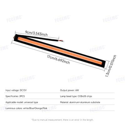 2 Stück 12V COB DRL 17cm LED 6000K Wasserdicht Tagfahrlicht Auto COB Nebelscheinwerfer Auto Streifenlicht Autostyling Led DRL Lampe