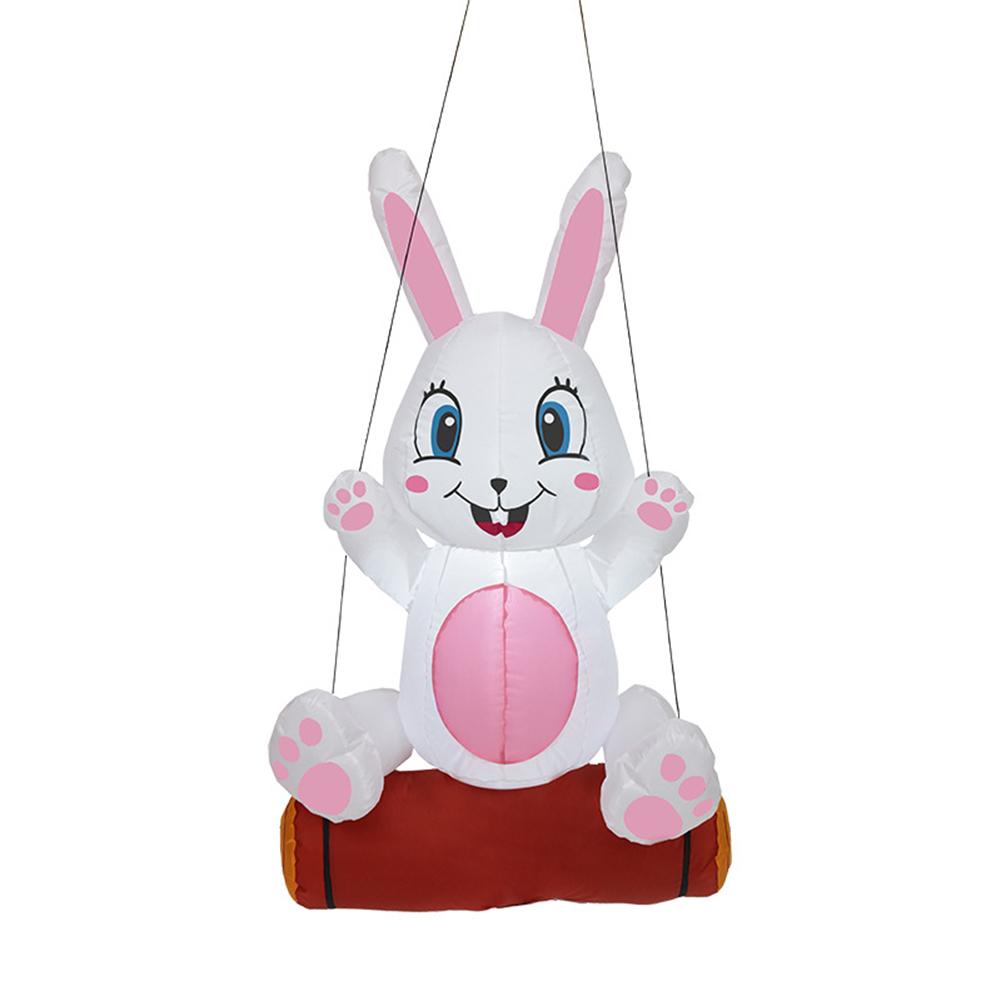 Easter Rabbit-shaped  Inflatable  Model 1.2m Rope Hanging Tree Pendant Led Light Up Event Venue Decoration Props For Outdoor Indoor