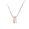 S925 Sterling Silver Necklace Women's Fashionable Korean-Style Three-Color Circle Full Diamond Necklace Box Necklace Silver Jewelry Necklace