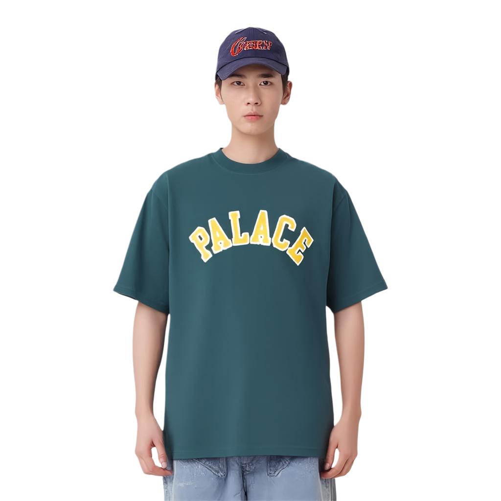 Palace Ss23 Spring Collection Logo Print Short Sleeve T-Shirt Unisex Tops Gray-Green PLC23034