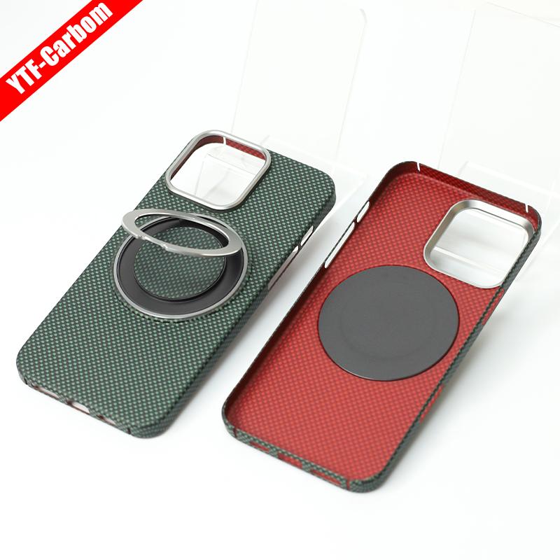 YTF-Carbon for iPhone16Promax Carbon Fiber Mobile Phone Case Aramid Fiber Magnetic 16Pro Protective Case Business 16plus
