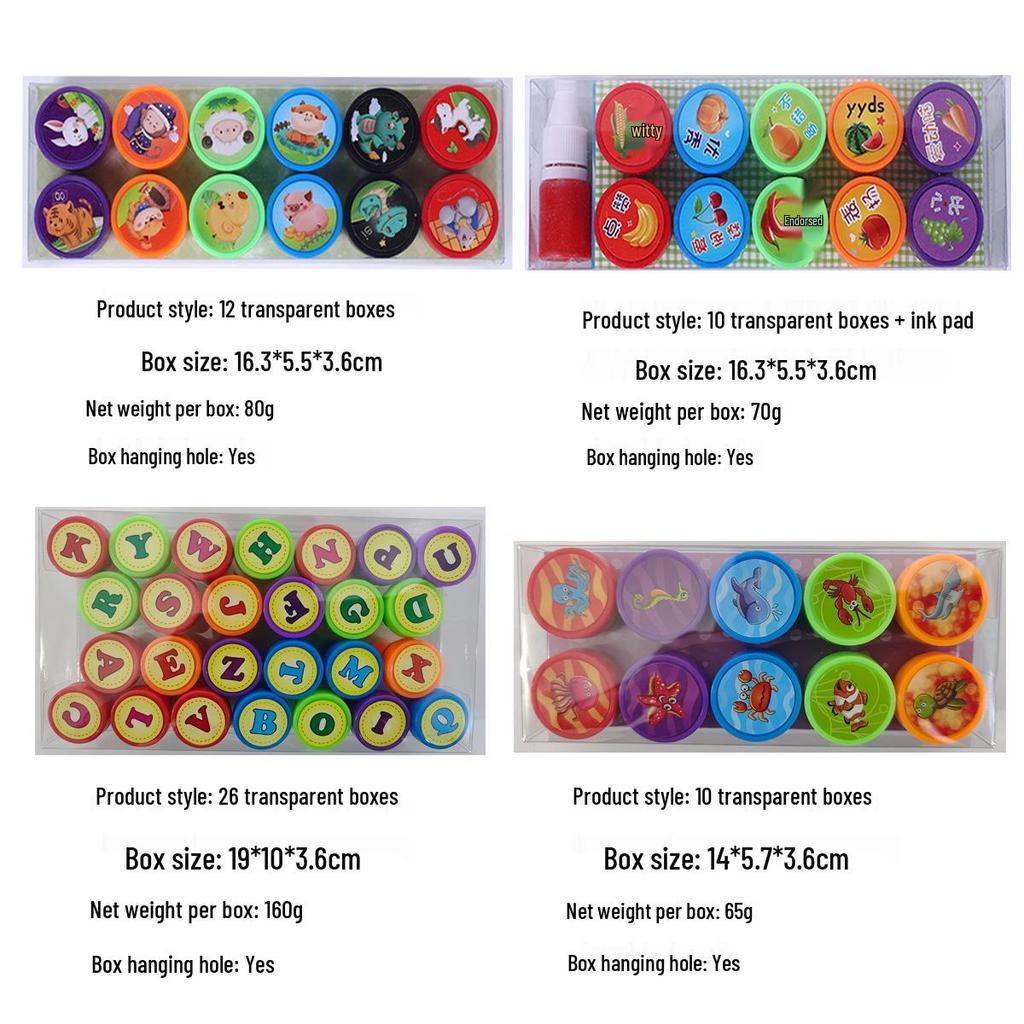 Creative Fun Animal Stamp Set for Kids - Valentine's & Christmas Themes (10 Boxes)
