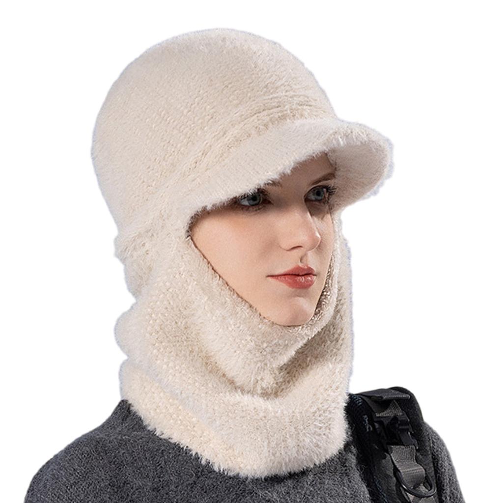 Furry Balaclava for Outdoor Activity Hat with Neck Warmer Hat Pullover Unisex Hat Furry Skull Caps 2000s