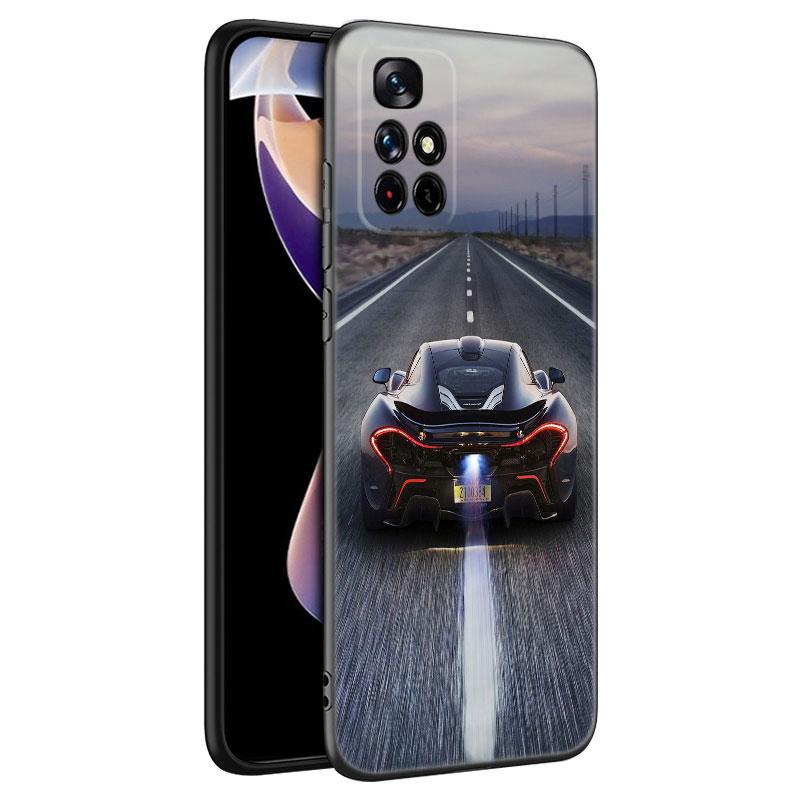 Sports Cool Car Black Silicone Phone Case For Xiaomi Redmi Note 9 10 11 11S 11T 12 13 Pro 5G Plus 9S 10S 12S