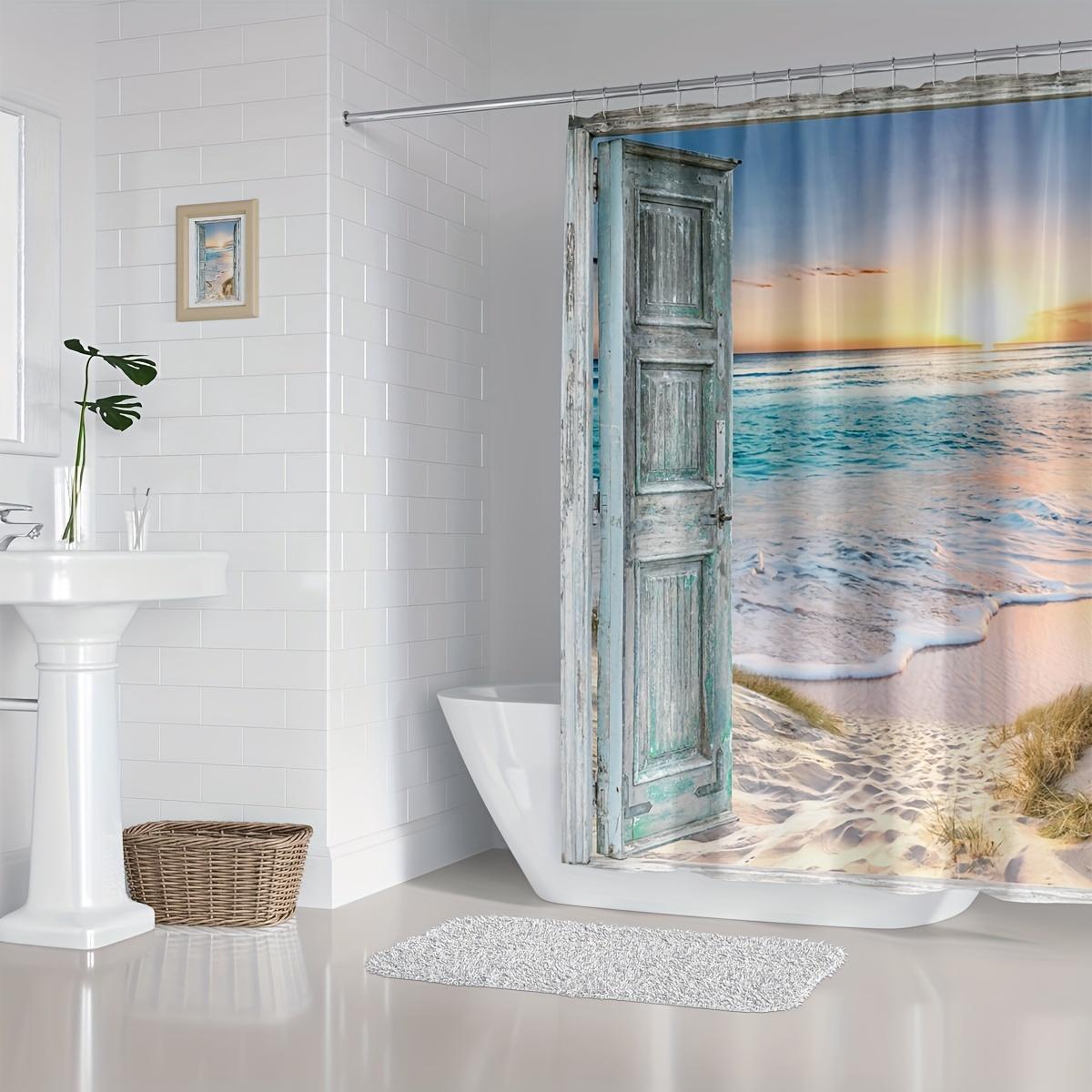 

Sunset Beach Shower Curtain - Multi-Style Bath Decor, Perfect For Those Who Love Coastal-Inspired And Practical Designs W60H190(CM)-1 Pcs