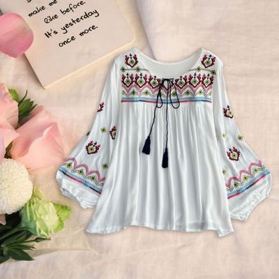 Women's Embroidered Blouse for Summer Beach And Street Activities