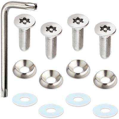 RENPA Stainless Steel Anti-Theft Bolt Set for License Plate Specific Vehicle Inspection (Bolt Length 1.0 Inch (25 Mm)