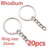 20pcs 25mm 28mm 30mm Rings Keychain Key Ring Chain Multi-colors Round DIY Jewelry Making Accessories Findings