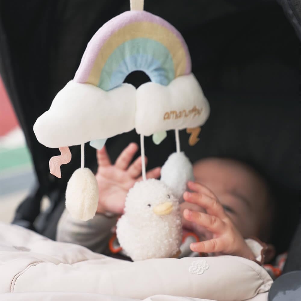 Baby Mobile with Duck - A Perfect Baby Shower Gift - Amanoppo (amanoppo Brand) - Washable, Suitable for Babies Aged 0-1. First Toy for Babies.