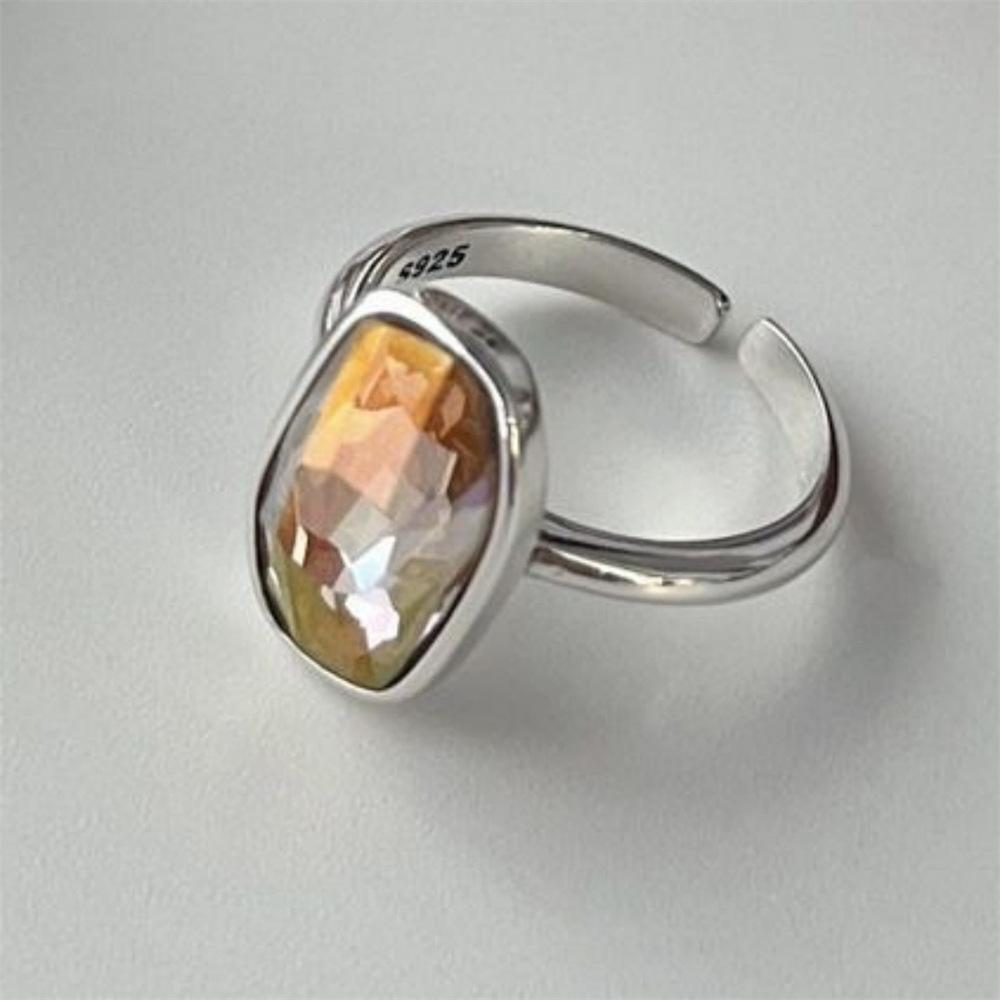 Retro Heavy Industry S plain ring, non-fading opening adjustable index finger ring