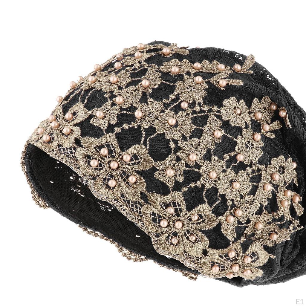 Women Lace Beanie Breathable Outdoor Jacquard Cancer Chemo Hat Comfortable Woman Headwear Headscarf
