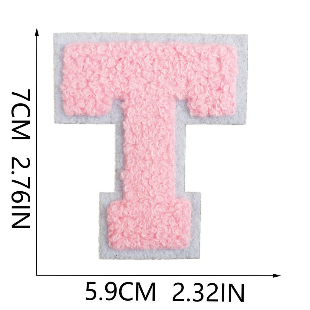 7Cm White Background Pink Character Embroidery Cloth Sticker English Towel Embroidery Letter Computer Embroidery Chapter Boy Embroidery Post