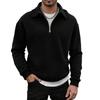 Men's Half Zip Sweatshirt with Turn-Down Collar, Casual Double-Sided Pullover