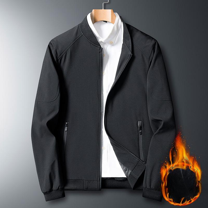 Jacka utan huva Herr Vår och Höst Stor Storlek Herr Casual Ståkrage Jacka