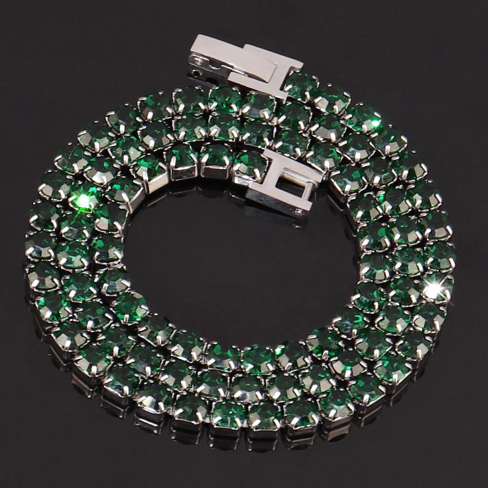 Stainless Steel 4Mm Zircon Tennis Necklace Simple Color Diamond Claw Chain Necklace Men'S And Women'S Jewelry