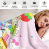 Playful Sanrio Collage Flannel Blanket Soft Warm Throw Hello Kitty Couch Bed Cover Lightweight Summer Nap Blanket Sweet Gift