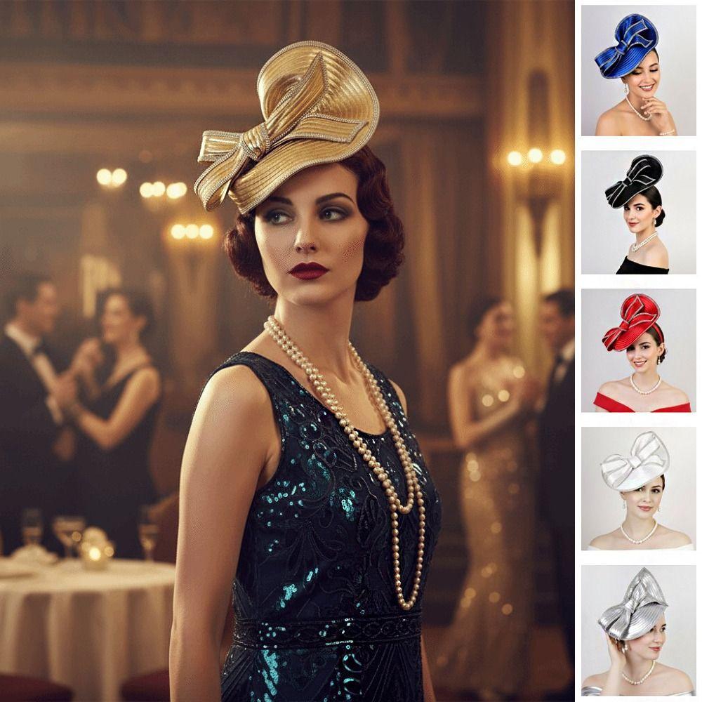 Elegancka Opaska do Włosów z Kokardką i Cyrkoniami Wykwintna Opaska Maskaradna na Scenę