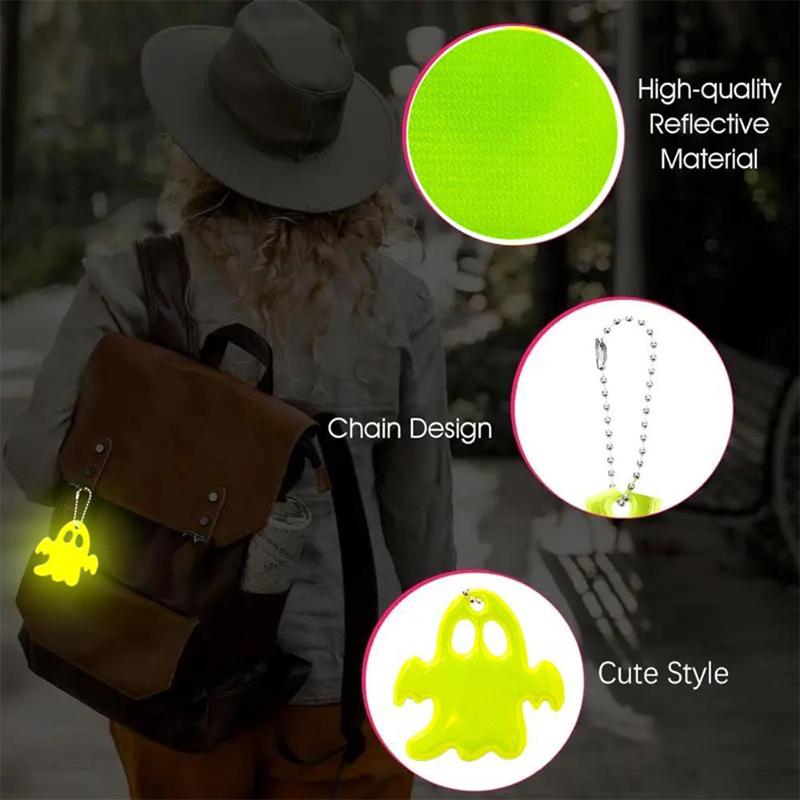 Keychain 50/100Pcs Set With Double-Sided Reflective Design Stylish Fun Halloween Decorations Night Accessories Ideal Gifts