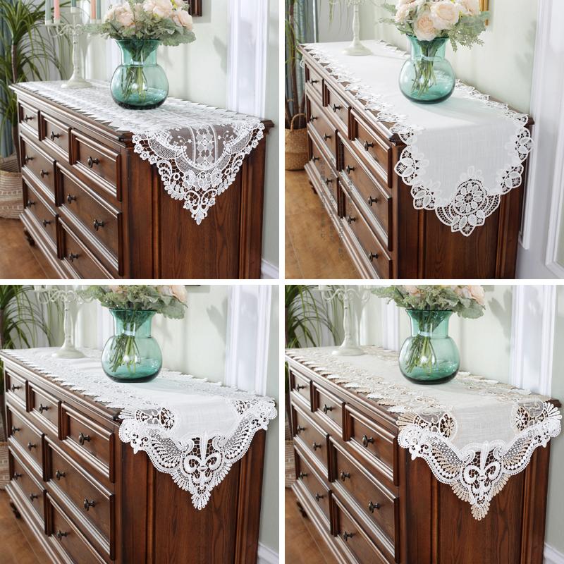 

Белый скатерть Настольный флаг Американская вышивка Кружевная скатерть ТВ-шкаф Чехол для пианино Пылезащитный чехол Полотенце Свадебные украшения