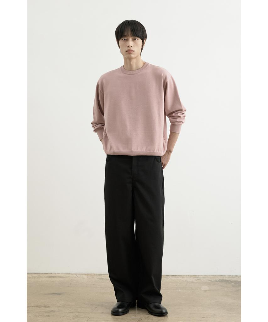 WHOLOVESART Washable Semi-Crop Knit Pullover Peach Pink