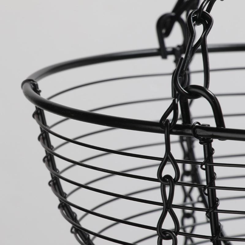 European Wrought Iron 3-Tier Detachable Fruit Basket and Cradle for Home Decor