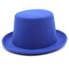 Roll Brim Fedora Hat for Adult Fashion Solid Color Panama Hat Magician Cap Wool Hat Cosplay Costume Unisex Flat Top Hat