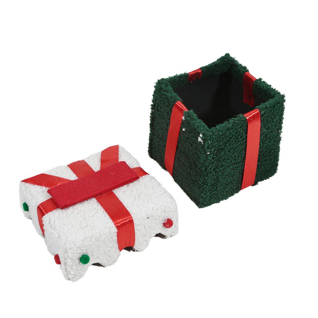 Household Xmas Children's Bombonera Christmas Eve Lint Christmas Gift Box Present Ribbon Xmas  Eve Gift Box
