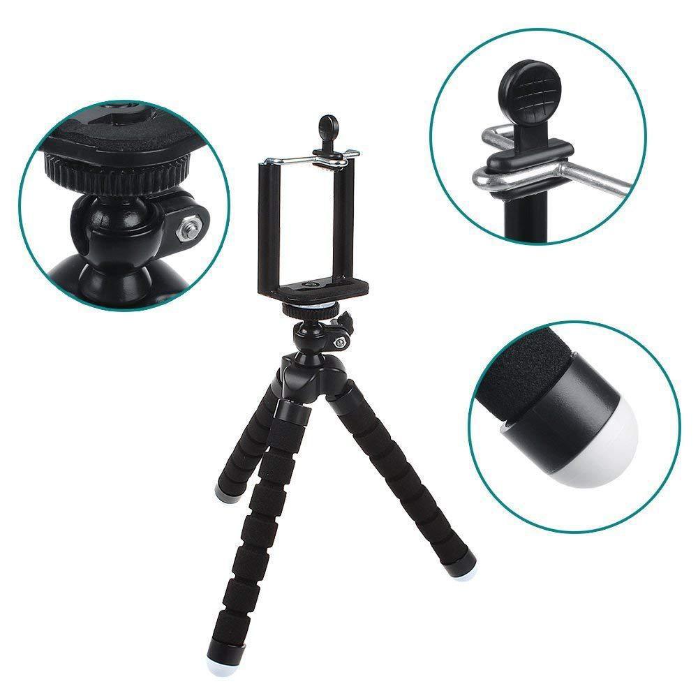 ERIKOLE Sponge Octopus Tripod Stand for Live Streaming Lazy Deformation Mobile Phone Holder Portable Camera Tripod
