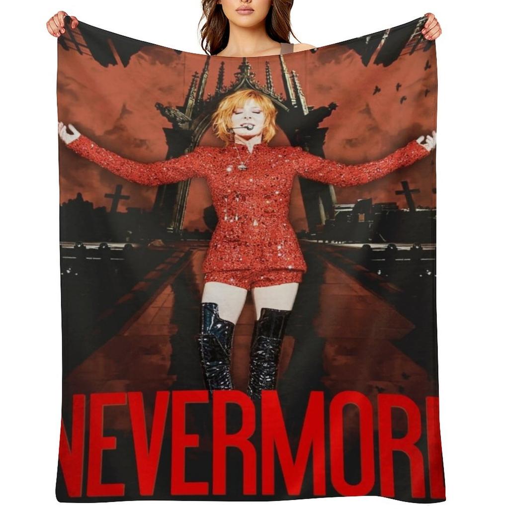 Mylene Farmer Nevermore Poster 2024 Kuscheldecke Schweres Karomuster Umzug für Sofa Decken