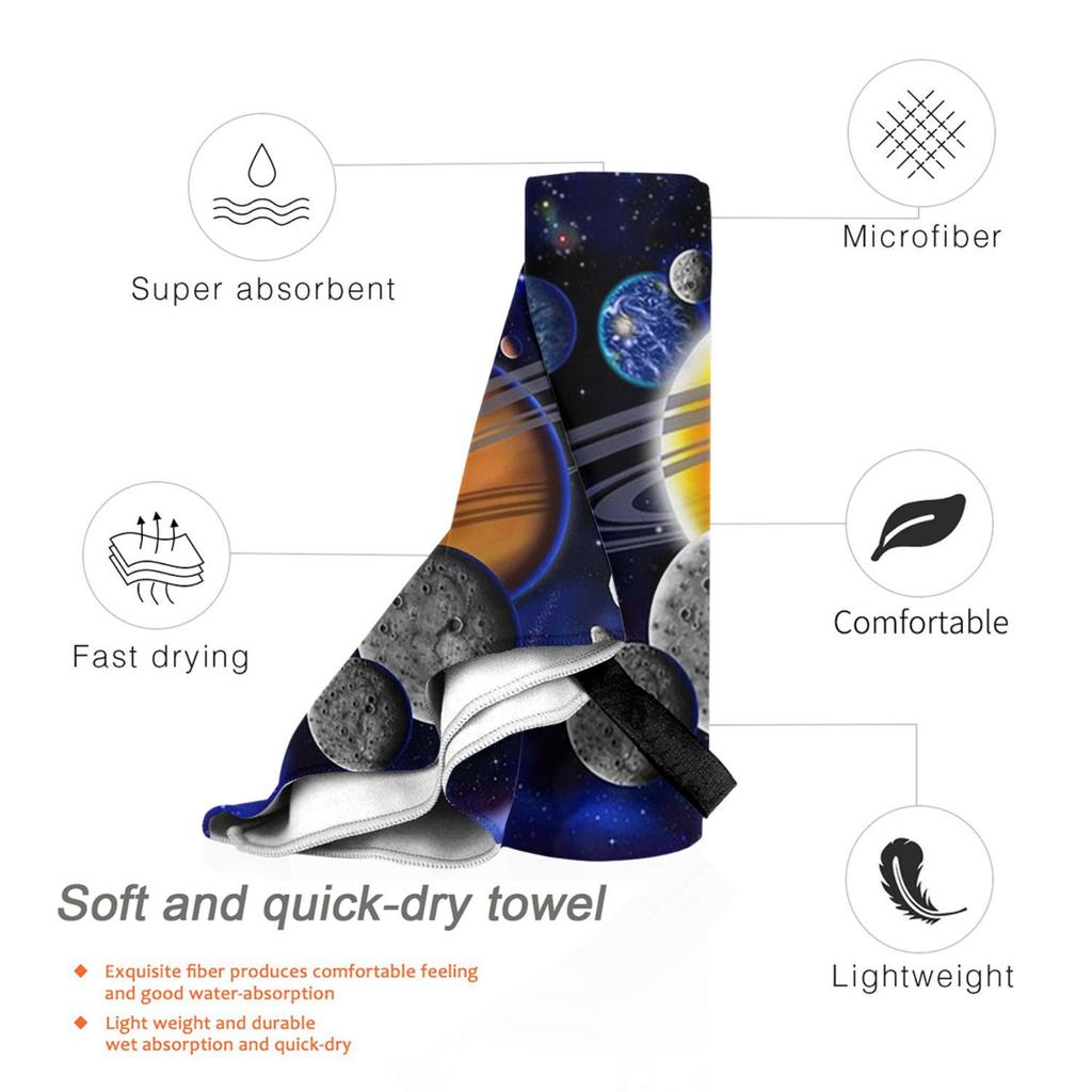 Solar System Space Planets Universe Beach Towel Soft Microfiber Quick Dry Absorbent Quick Towels For Bath