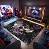 1PC Custom Name Skull Roses Artwork Theme Floor Mat Ideal for Living Room, Game Rooms, Office, Bedroom,Floor Mat Playful Design