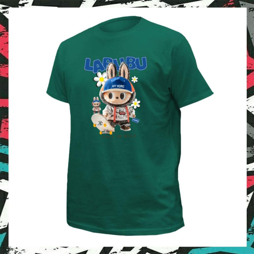 

LABUBU SKATEBOARD футболка футболка уличная одежда мужчины женщины унисекс XL зелёный