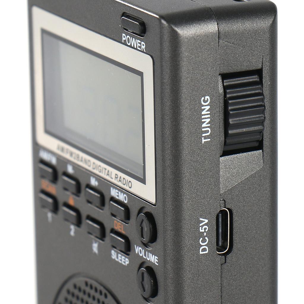 Digital Multiband Radios With NOAA Alerts Sleep Function Temperature Display 1000mAh Battery 3.5mm External Antennas Port