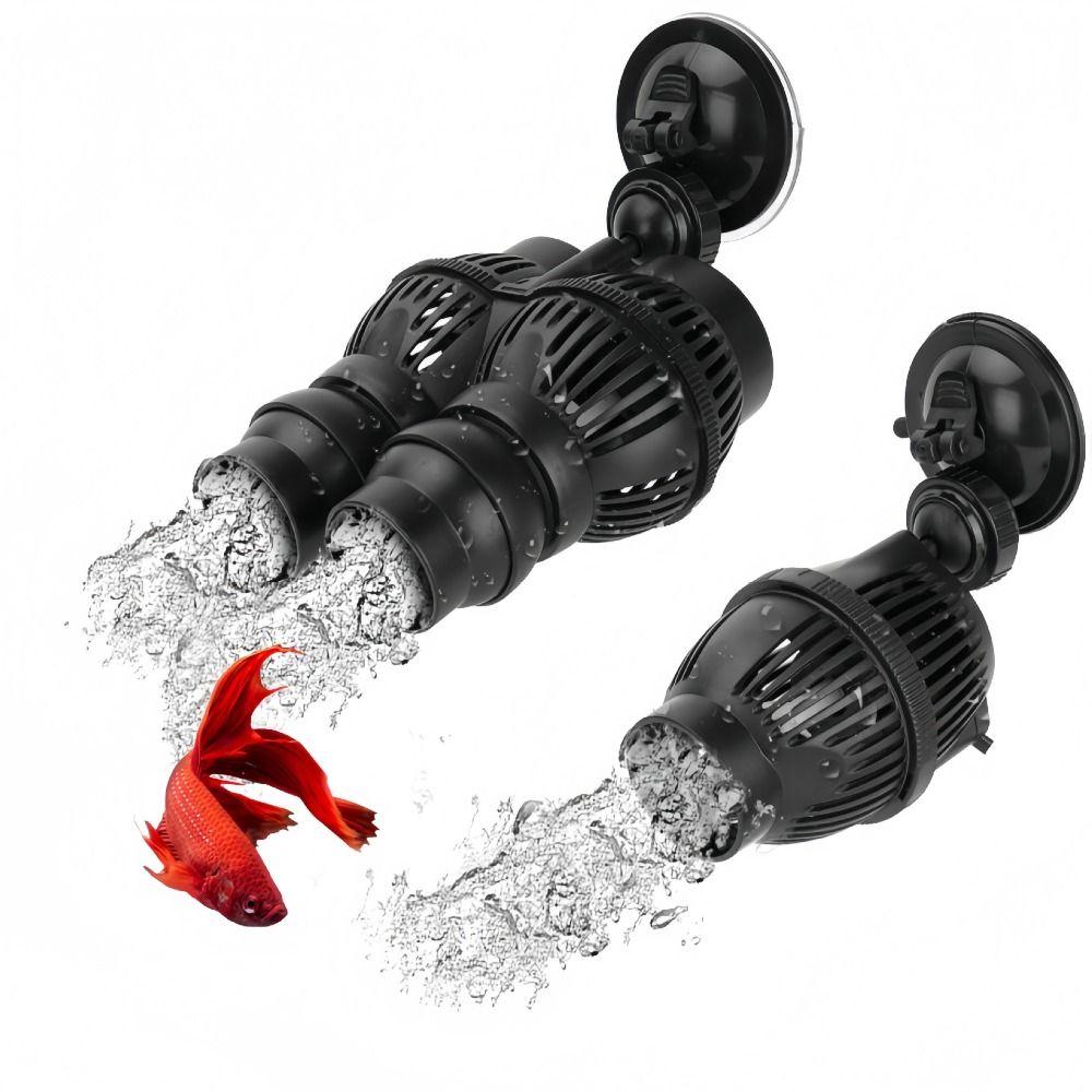 Dual Outlet Aquarium Wave Maker Suction Cup Mount Submersible Powerhead Pump Freshwater Aquariums