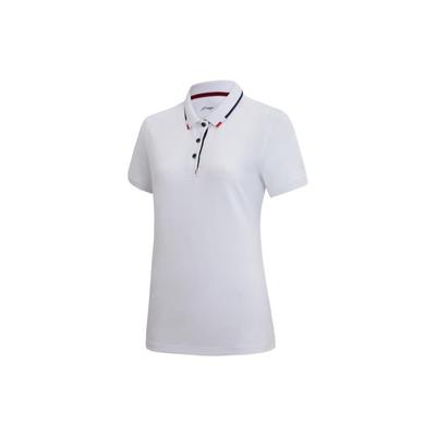 Li Ning Breathable Short Sleeve Polo Shirt Women Tops White APLQ116-1