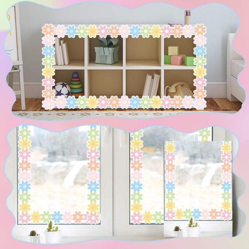 32.8-Foot colored flower self-adhesive sticker