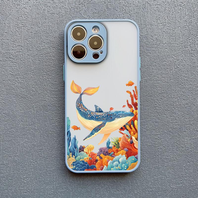 Shark Painted Sea Whale Marine Organism Phone Case For IPhone 13 11 12 Pro Max Mini 16 15 14 Pro Max Plus X XR XS 7 8 SE2 Covers