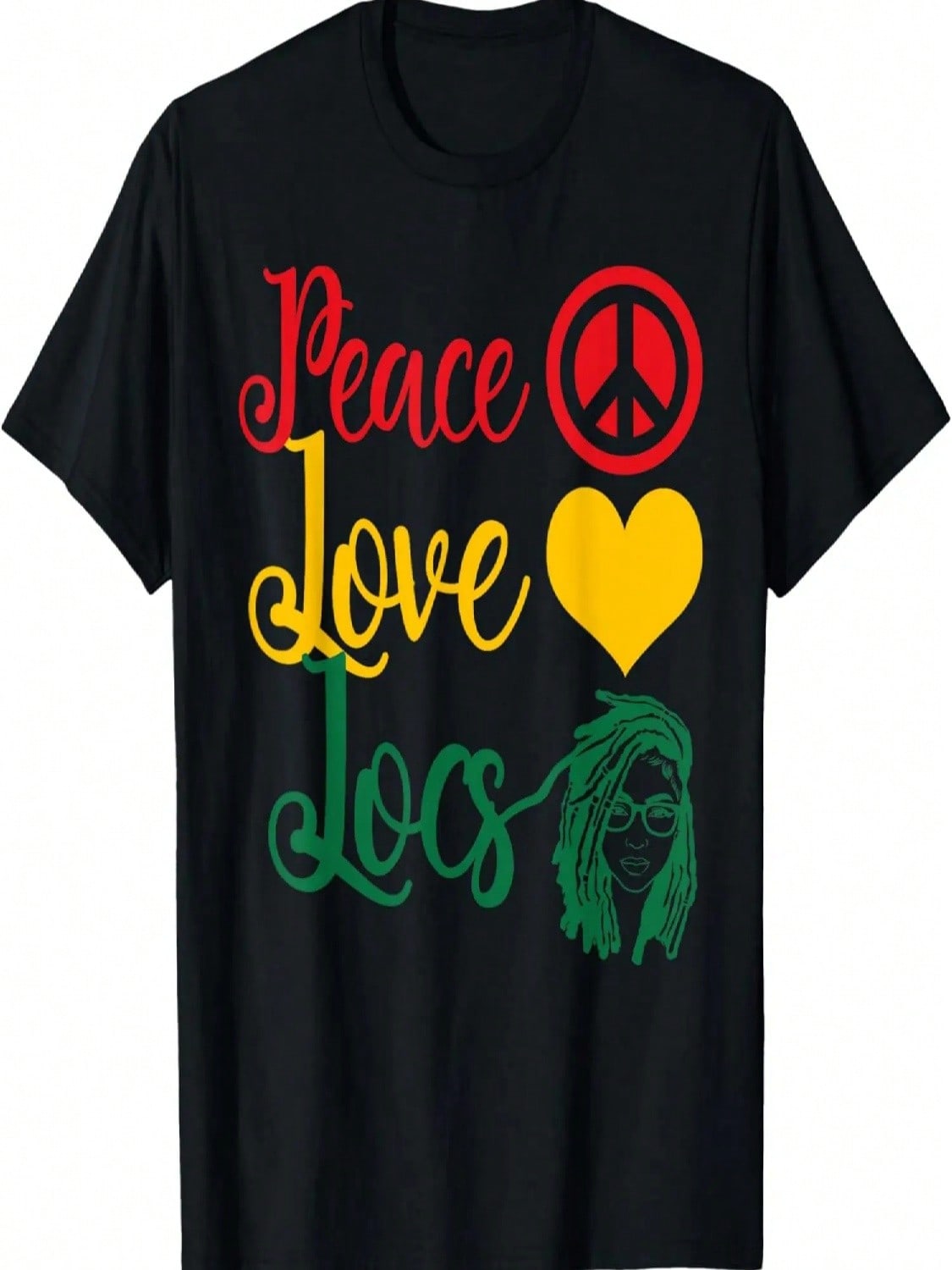 Peace Love Loc d Hair   Girl Juneteenth T-Shirt S разноцветный