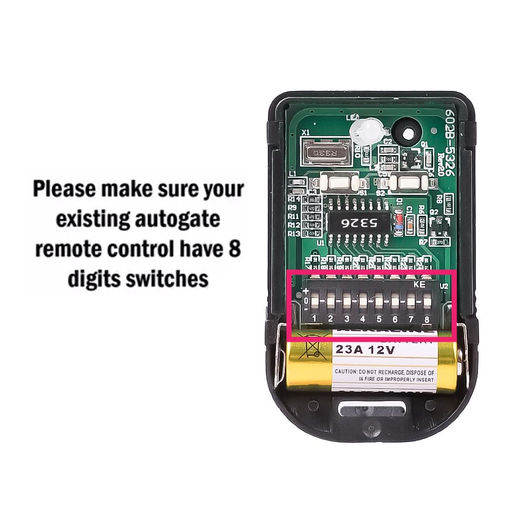 433MHz 330MHz  2 Keys RF Wireless Remote Control 8 Dip Switch Auto Gate For Gate Garage Door Opener Universal Remote Control