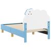 Children S Bed Frame with Headboard Blue 70 X 140 Cm PU Leather