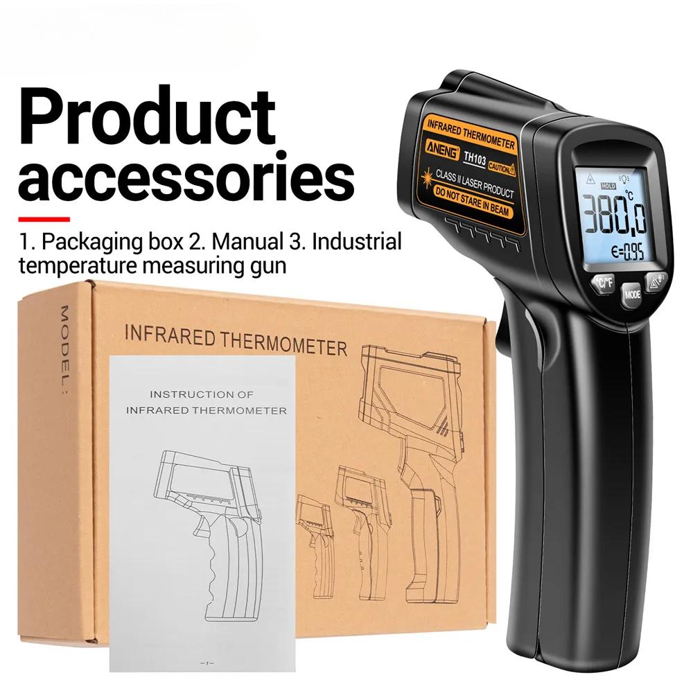 

TH103 Цифровой инфракрасный лазерный термометр Промышленный пирометр Экран с подсветкой Измеритель температуры Бесконтактные инструменты