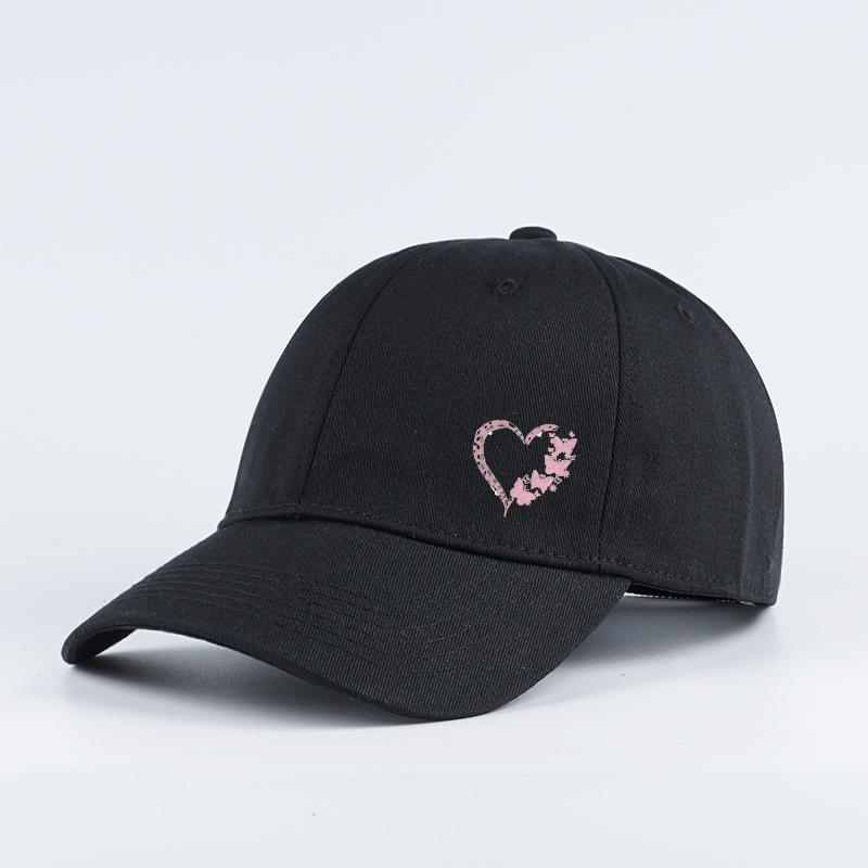 Butterfly Heart Print Baseball Cap Adjustable Unisex Gift For Girlfriend & Romantic Lovers