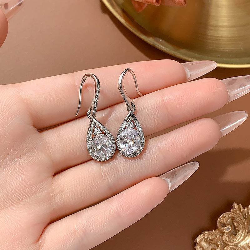 Moissanite Long Fringed Earrings Women'S Moissanite Water Drop Ear Buckles Premium Earrings
